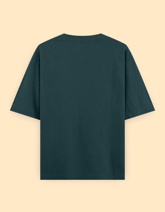 Petrol Blue Oversized Solid T-shirt