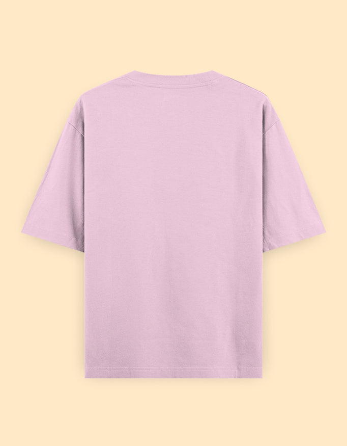 Light Baby Pink Oversized Solid T-Shirt