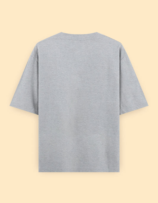 Grey Oversized Solid T-Shirt