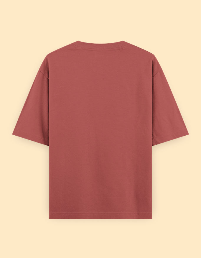 Coral Red Oversized Solid T-shirt