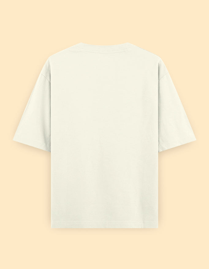 Off White Oversized Solid T-shirt