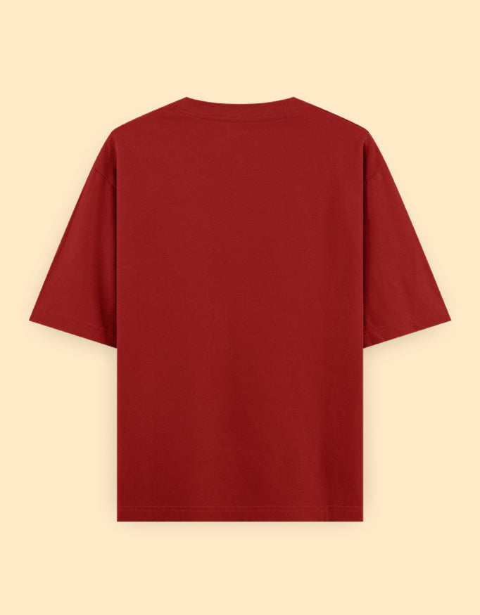 Red Oversized Solid T-shirt