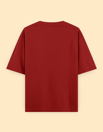 Red Oversized Solid T-shirt