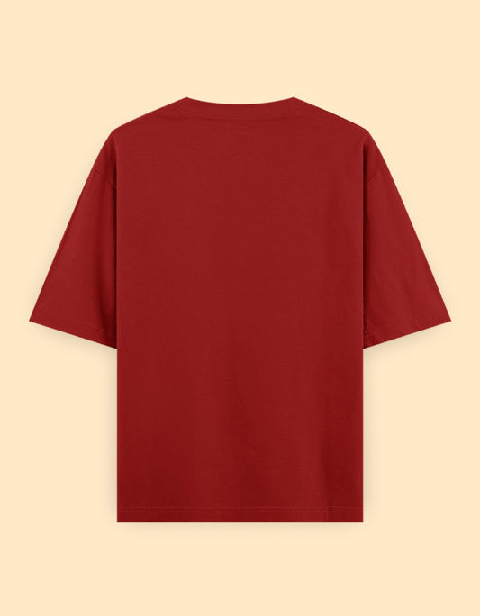 Red Oversized Solid T-shirt