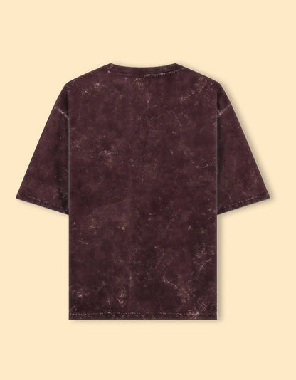 Maroon Acid Wash Oversized T-Shirt