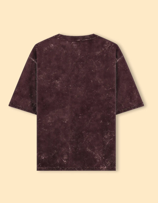Maroon Acid Wash Oversized T-Shirt