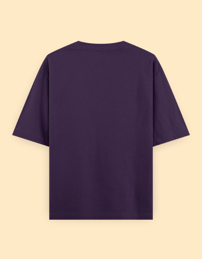 Purple Oversized Solid T-shirt