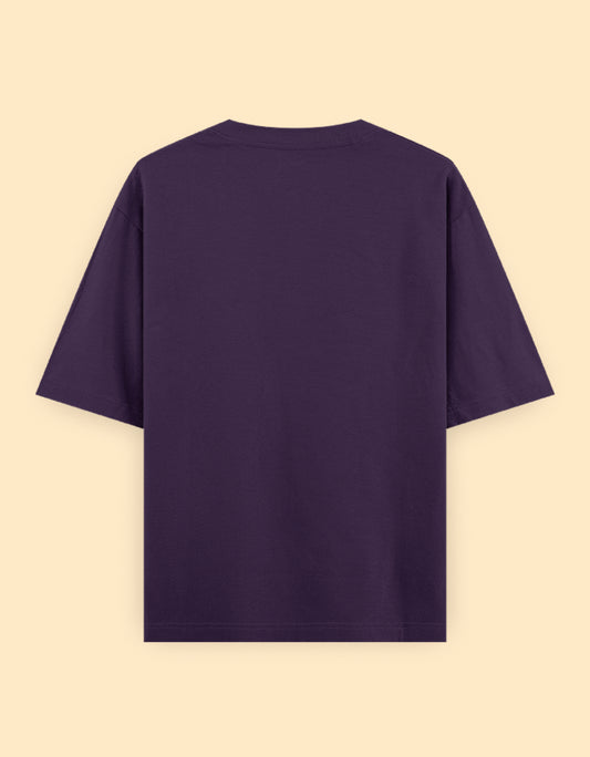 Purple Oversized Solid T-shirt