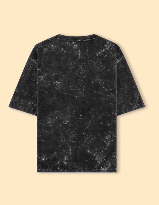 Black Acid Wash Oversized T-Shirt