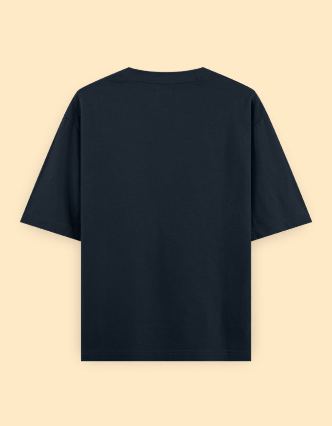 Navy Blue Oversized Solid T-shirt