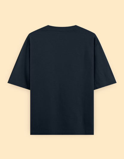 Navy Blue Oversized Solid T-shirt