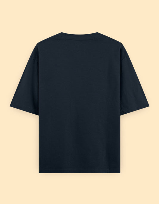 Navy Blue Oversized Solid T-shirt