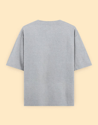 Grey Oversized Solid T-Shirt