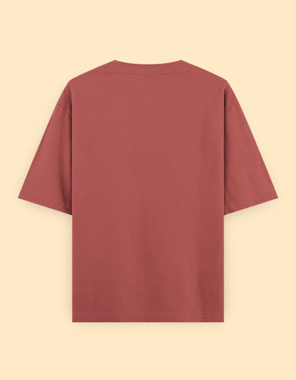 Coral Red Oversized Solid T-shirt