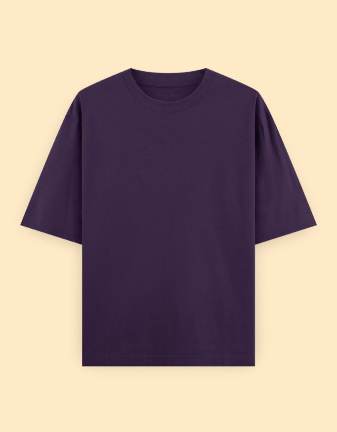 Purple Oversized Solid T-shirt