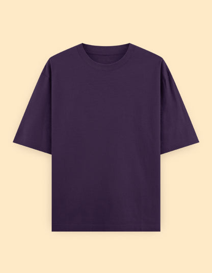 Purple Oversized Solid T-shirt