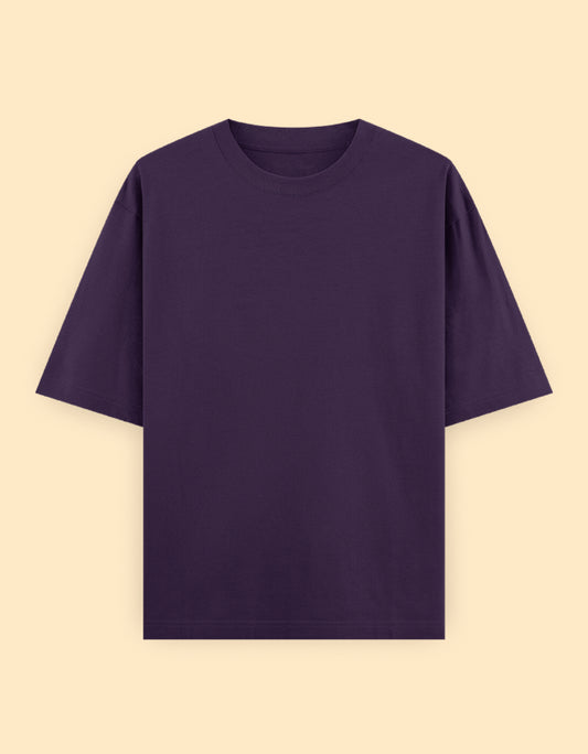 Purple Oversized Solid T-shirt