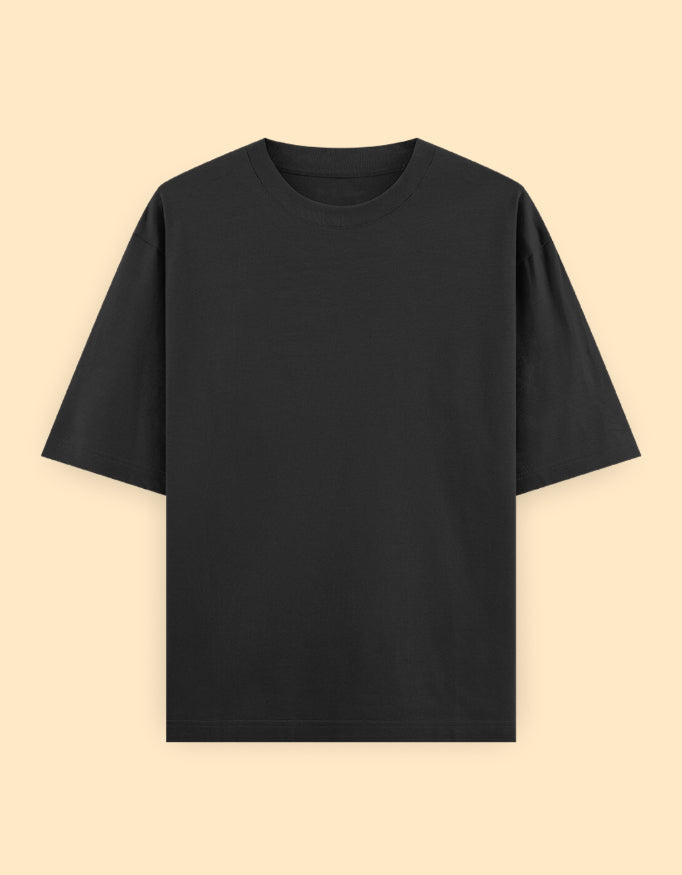 Black Oversized Solid T-Shirt