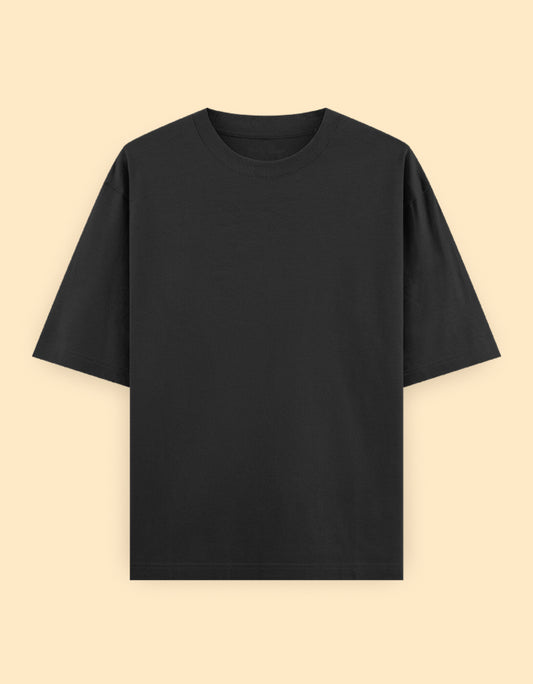 Black Oversized Solid T-Shirt