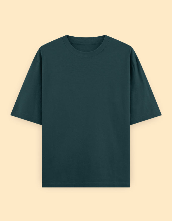 Petrol Blue Oversized Solid T-shirt