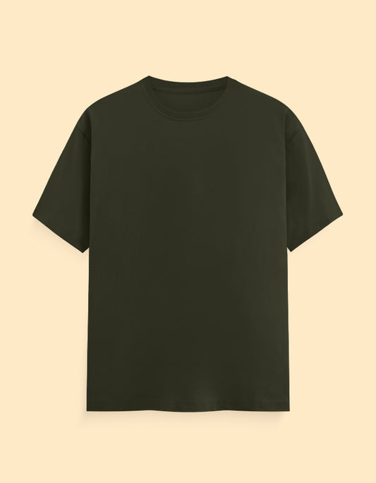 Olive Green Solid T-Shirts