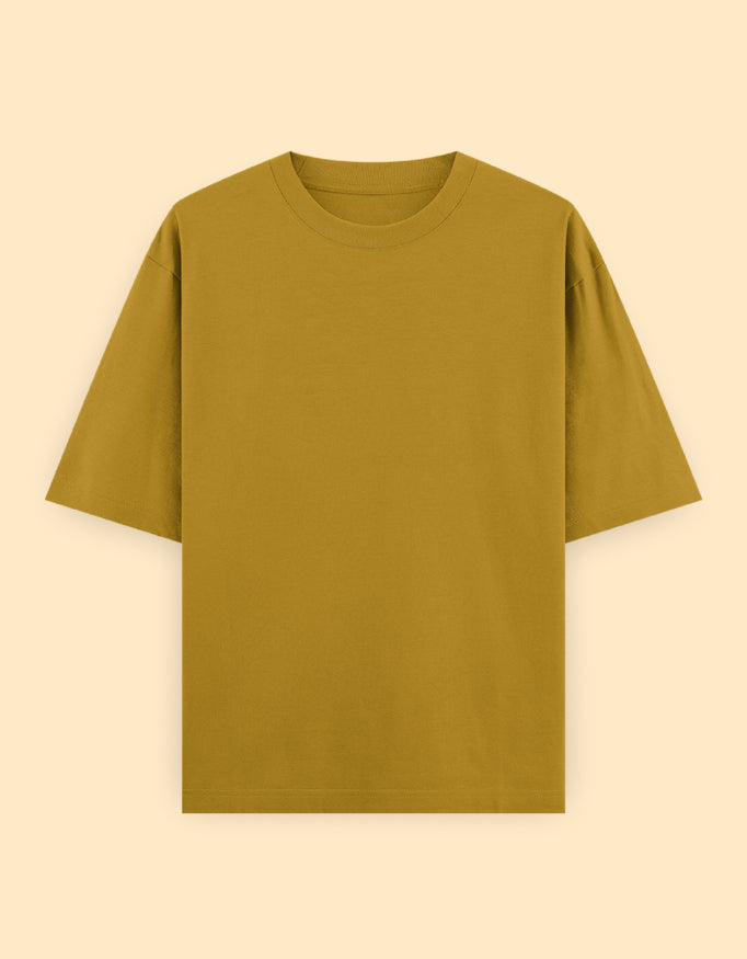 Mustard Yellow Oversized Solid T-shirt