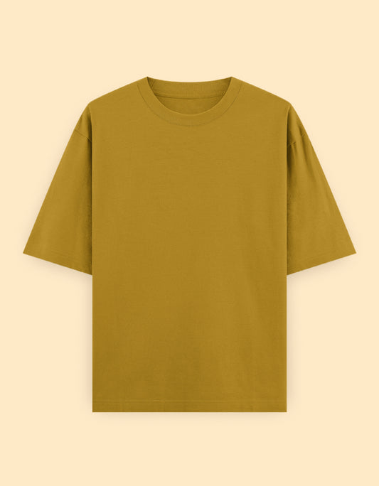 Mustard Yellow Oversized Solid T-shirt