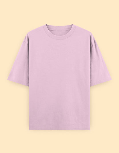 Light Baby Pink Oversized Solid T-Shirt