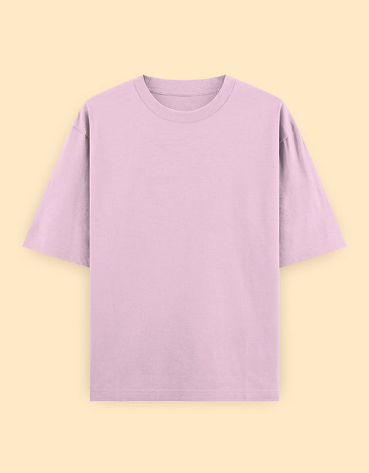 Light Baby Pink Oversized Solid T-Shirt