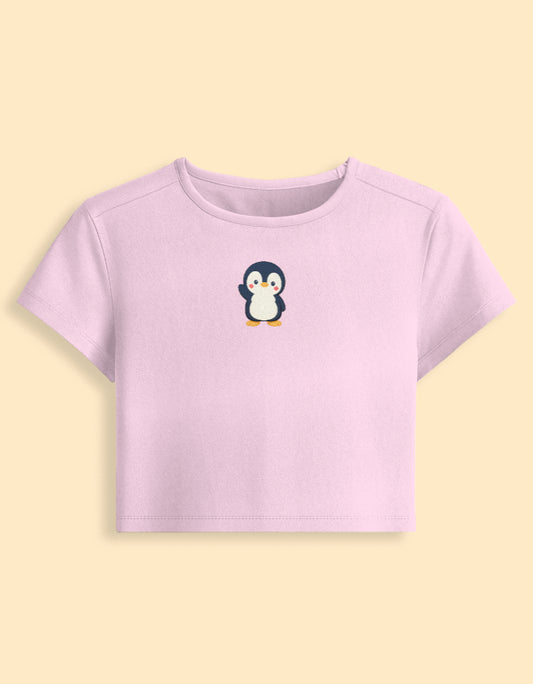Cute Penguin Light Baby Pink : Baby Tee