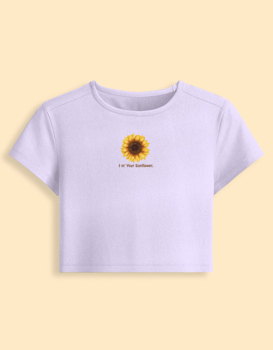 I m' Your Sunflower. - Embroidered Baby Tee.
