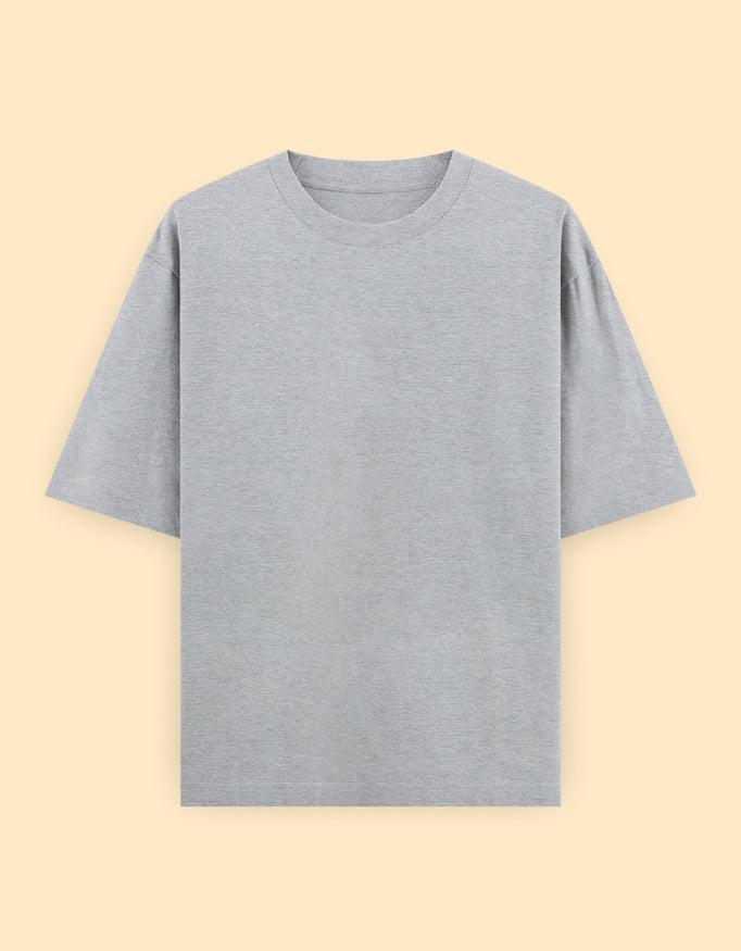Grey Oversized Solid T-Shirt