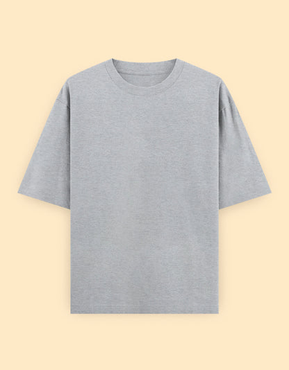 Grey Oversized Solid T-Shirt