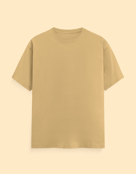 Beige Solid T-shirt
