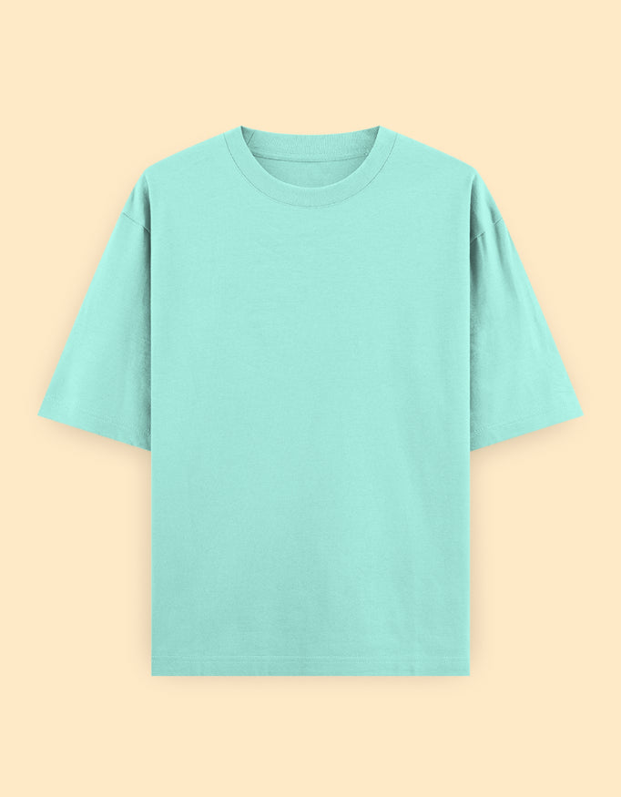 Mint Blue Oversized Solid T-shirt