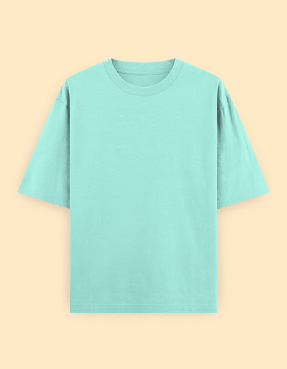 Mint Blue Oversized Solid T-shirt