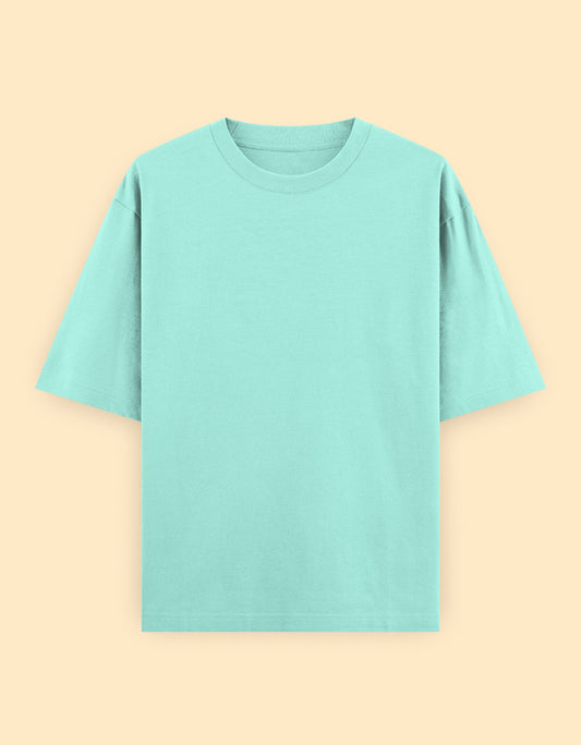 Mint Blue Oversized Solid T-shirt