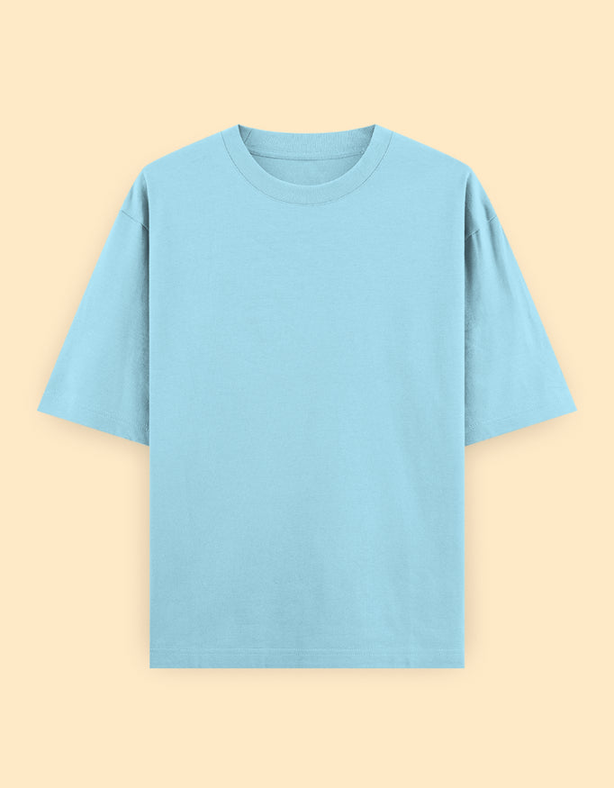 Baby Blue Oversized Solid T-shirt