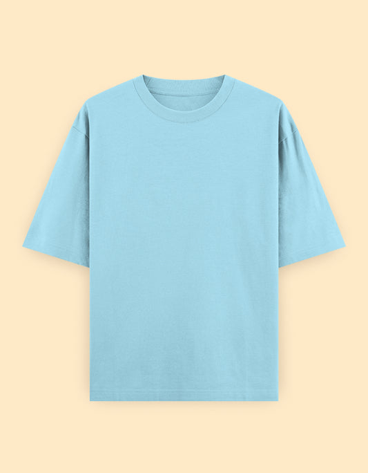 Baby Blue Oversized Solid T-shirt