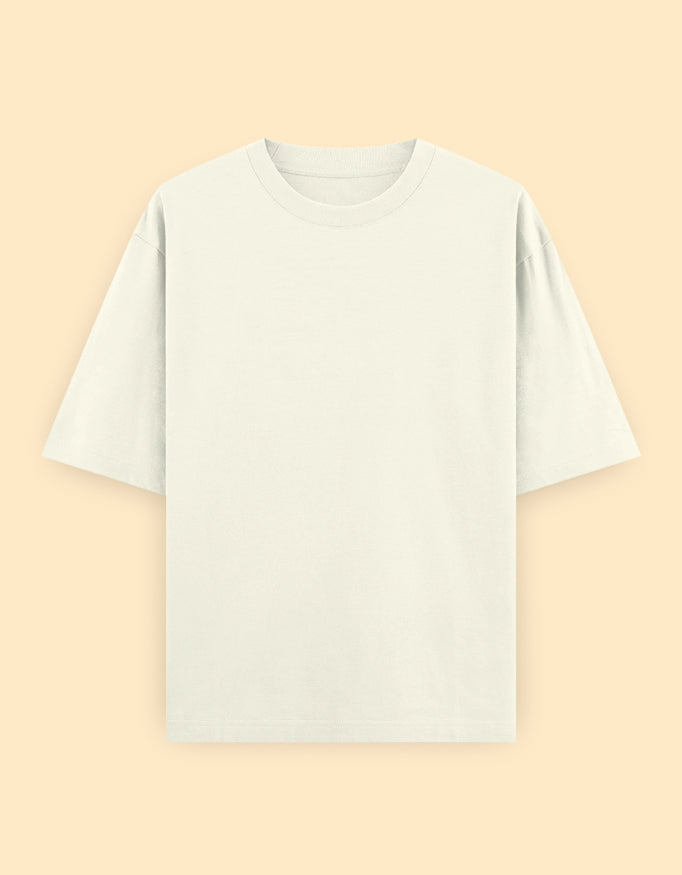 Off White Oversized Solid T-shirt