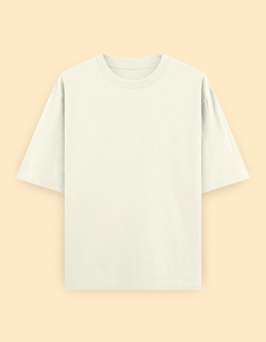 Off White Oversized Solid T-shirt